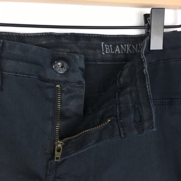 BLANK NYC Skinny Jeans Stretch Coated Distressed Faded Slim Denim Black Wash 26 - Picture 3 of 9